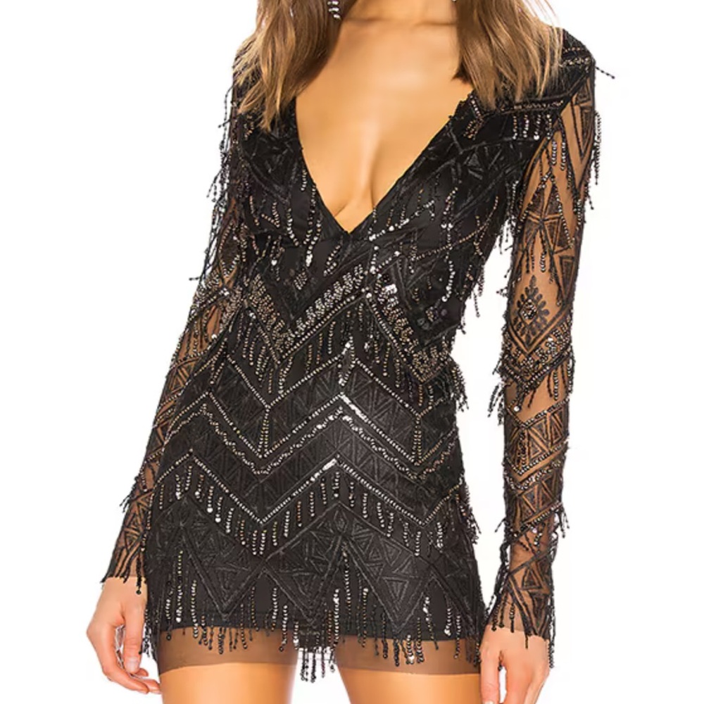 Superdown Black Sequin Dress